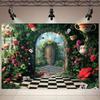 1 шт. Магическая Страна Чудес Фотография Полиэстер Фон Ткань - Дизайн Замок и кролик, подходит для свадеб и дней рождений