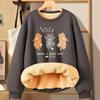 Women Fashion Casual Printing Long Sleeve Sweatshirt Warm Underwear Top