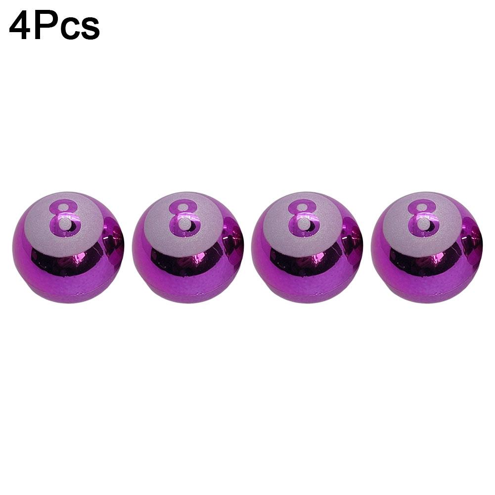 4pcs Car Wheel Tire Valve Core Cap Creative Billiards 8 Wheel Dust Cover Car Truck SUV Motorcycle Bike Accessories