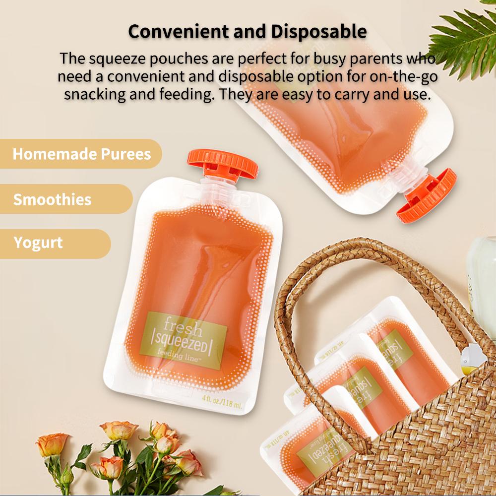 Многоразовые пакеты для детского питания, домашние контейнеры для хранения детского питания, пакеты для пюре для детей и
