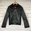 SLOW WEAR Genuine Leather Single Rider Jacket/Outer/Men's S/Black/Ribbed Cuffs and Hem(USED)