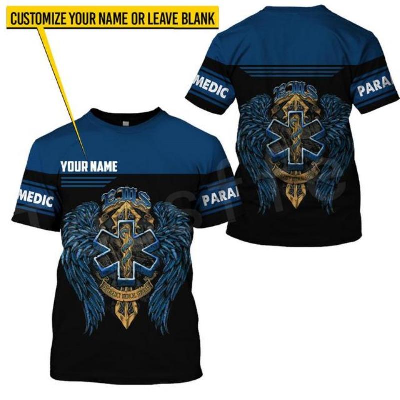 Tessffel Emergency Medical Service Technician EMT EMS Paramedic Hero Новые модные унисекс повседневные футболки с коротким рукавом с 3D-принтом s-3