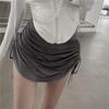 Sporty High Waist Pleated Skort: Sexy Anti-Exposure Drawstring Cotton Mini Skirt