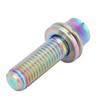 Bicycle Titanium Alloy Water Bottle Cage Screw Bolt M5x12/16mm with Washer (Rainbow M5x16)