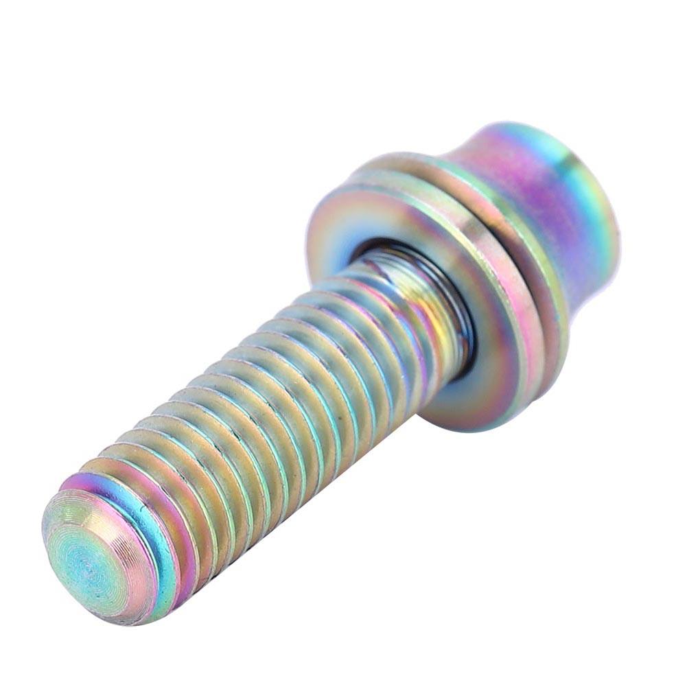 Bicycle Titanium Alloy Water Bottle Cage Screw Bolt M5x12/16mm with Washer (Rainbow M5x16)