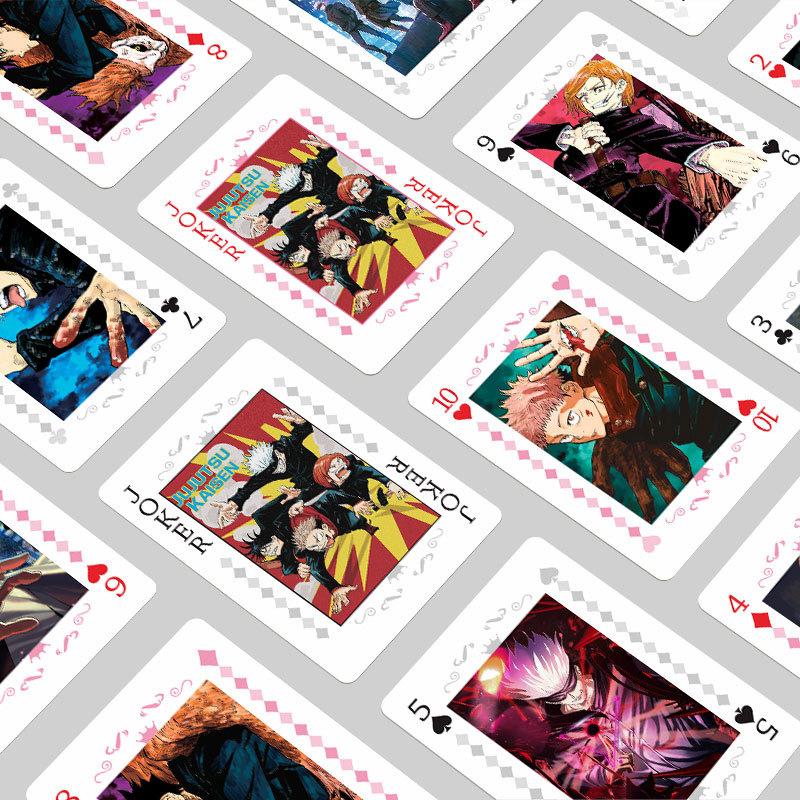 Аниме Покер Игрушка Jujutsu Kaisen Настольная Игра Карты Годжо Сатору Итадори Юдзи Косплей Твердый Переплет Подарок