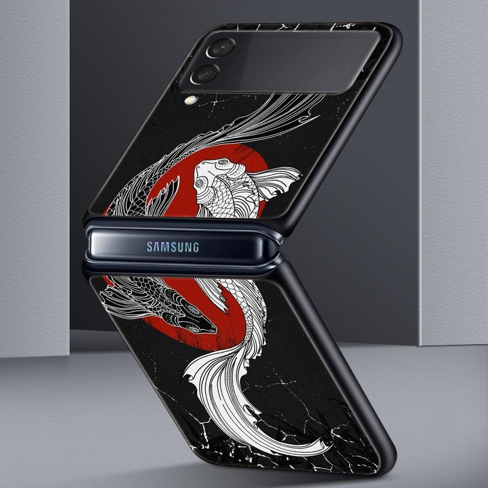 Чехол для телефона Samsung Galaxy Z Flip 3 4 5 складной мобильный чехол жесткий ПК Fundas черный защитный чехол тигровый неоновый леопард