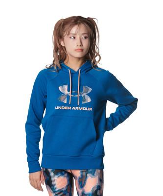 Худи UA RIVAL FLEECE С ПРИНТОМ Varsity Blue L