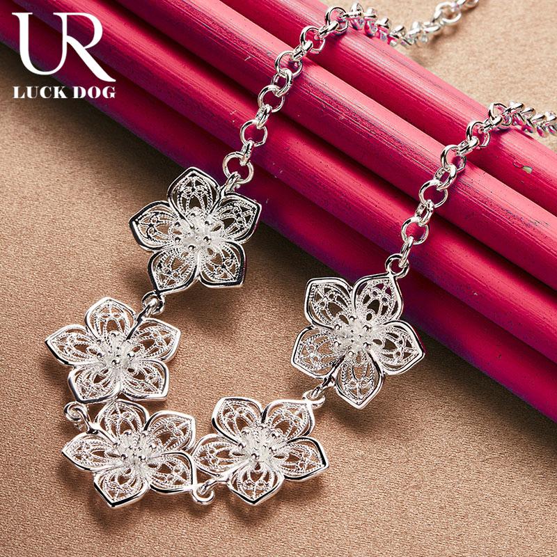 Ожерелье из пяти цветов из стерлингового серебра 925 пробы, модные свадебные украшения