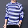 Весенне-летняя мужская повседневная футболка с длинными рукавами в полоску