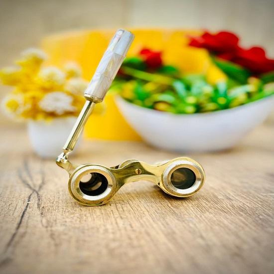 Бинокль из цельной латуни, красивый латунный перламутровый бинокли La Dauphin, парижская опера, телескоп-подзорная труба