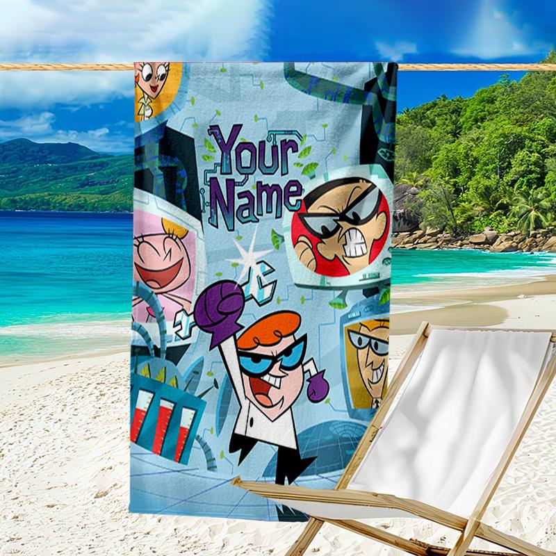 Custom Name Beach Towel Dexter Power Adventure Beach Towel, Soft Microfiber, Gift for Her/Him, Birthday, for Pool, Beach, Travel, Fan gifts