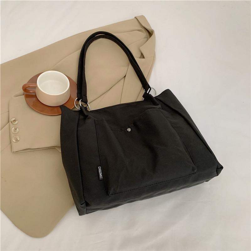 Холщовая сумка большой емкости, женская сумка на плечо, однотонная сумка-тоут