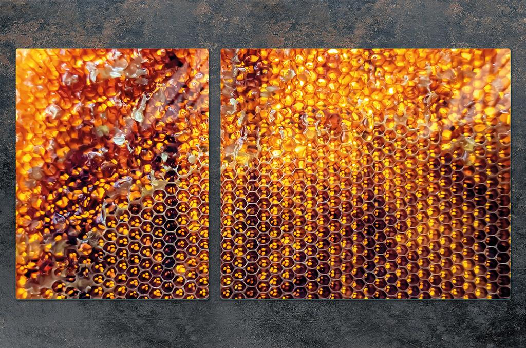 SZKLANA PŁYTA i DESKA DO KROJENIA 100x52 MIÓD