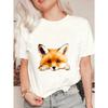 Women's Short-Sleeve T-Shirt with Cute 3D Fox Head Print