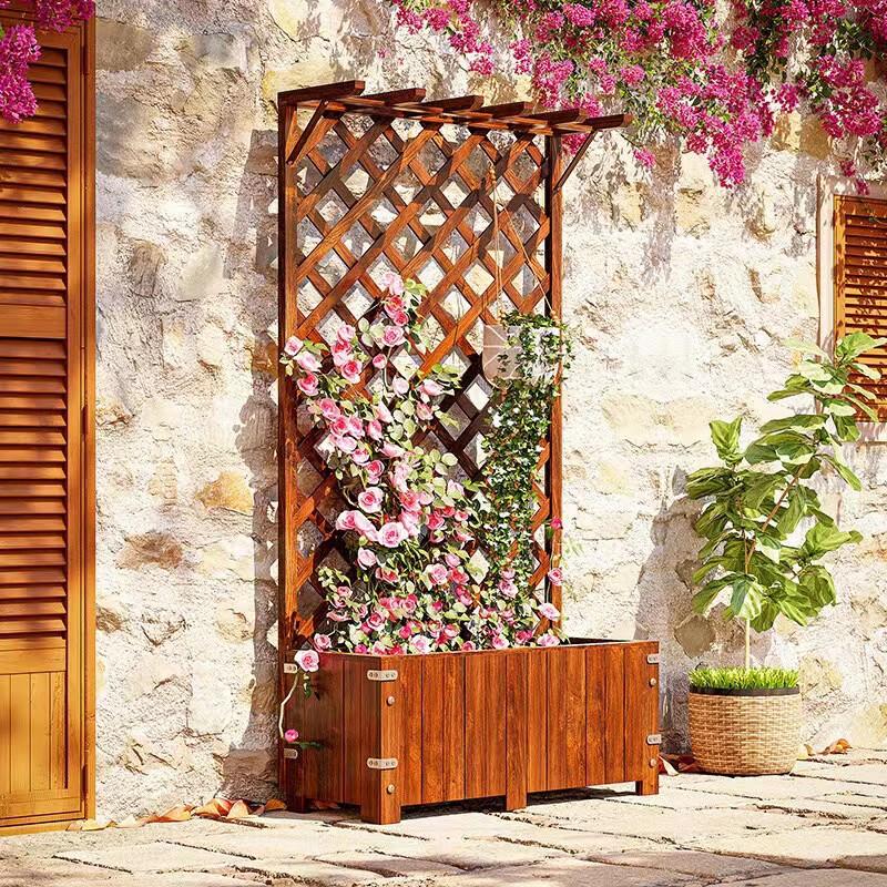 Lion Search Anti-Corrosion Wood Garden Trellis Planter Box