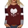 Рубашка для женщин, модная повседневная футболка с рукавом реглан, круглым вырезом и длинным рукавом, свободная футболка с принтом, женский топ