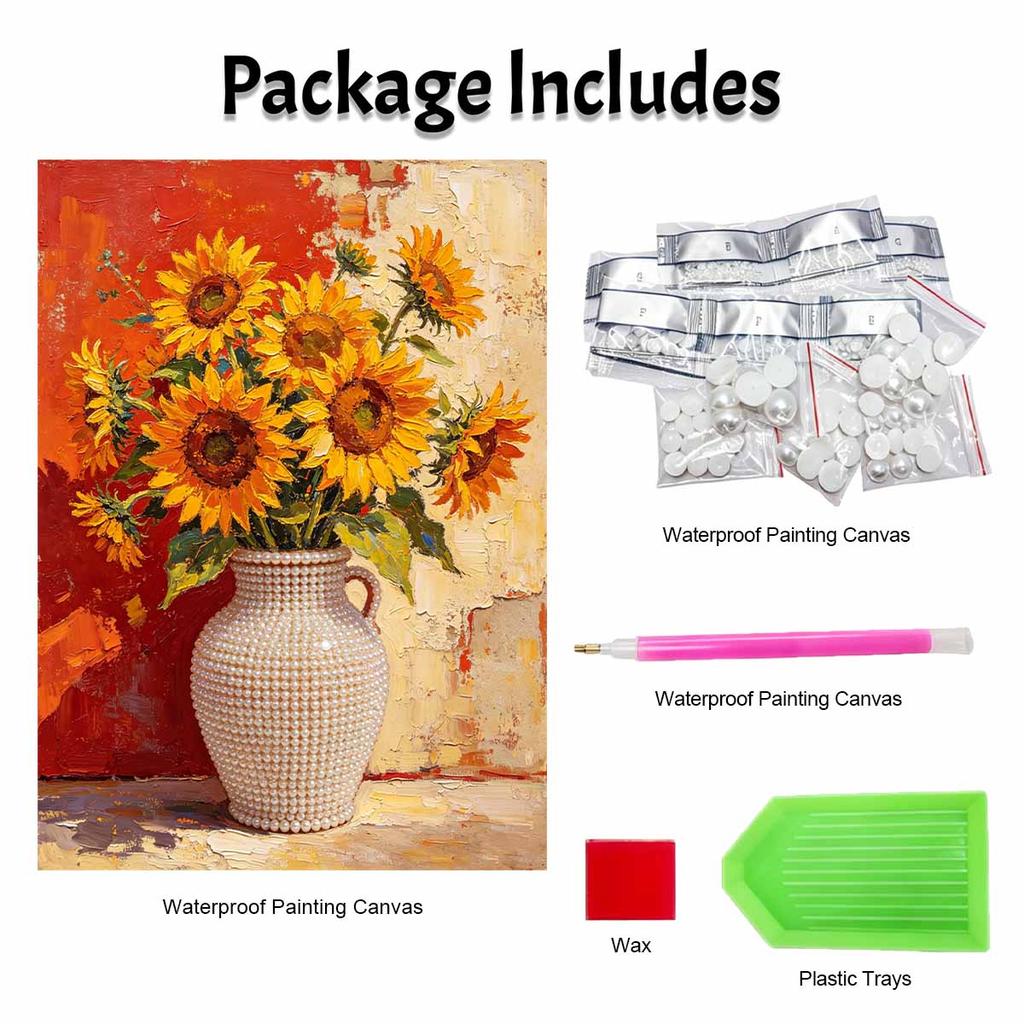 Sunflower pearl painting handmade diy 5D pearl painting kit home wall decoration art