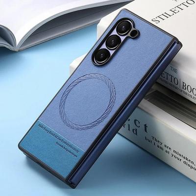 Samsung Galaxy Z Fold 7 6 5 4 3 Беспроводная зарядка Кожаный Противоударный Защитный Чехол на заднюю панель Простой Деловой Магнитный Чехол для телефона