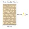 Letter Resin Stickers 4 Sheets 104pcs Mini Alphabet Sticker Glitter Alloy Uppercase Self Adhesive for Resin Crafts Gold 3mm High