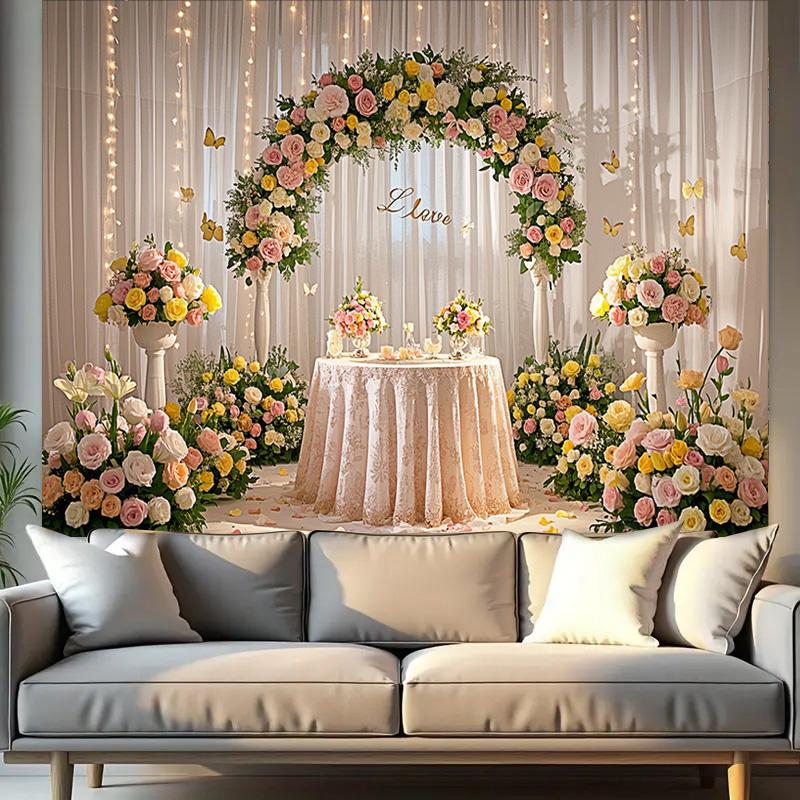 1 шт. Элегантный цветочный арочный полиэстеровый фон для свадеб, праздничных вечеринок, домашних и садовых торжеств, студийного фона и мероприятий на открытом воздухе