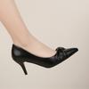 Fashion 2025 New Classy Women's High Heels Fashion Bow Pointed-toe Pumps  Mid Heel Office Lady Slip-on Work Shoes  Stiletto Heels