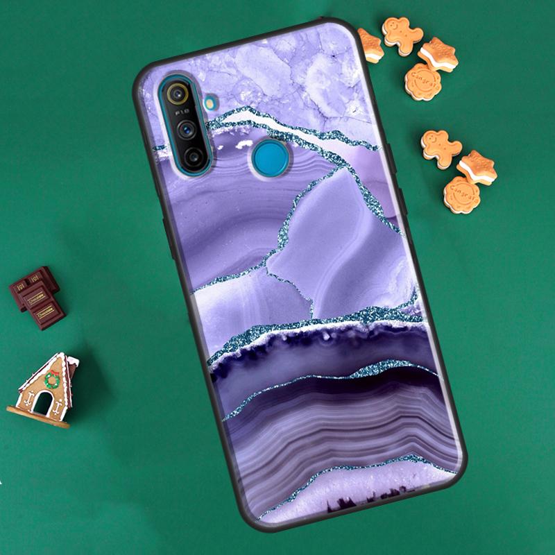 Чехол Teal Blue Gold Agate Marble для Realme GT Neo 2 7 8 Pro 8i 9i C3 C21 для OnePlus 10 Pro 9 Pro Nord2 8T 9R