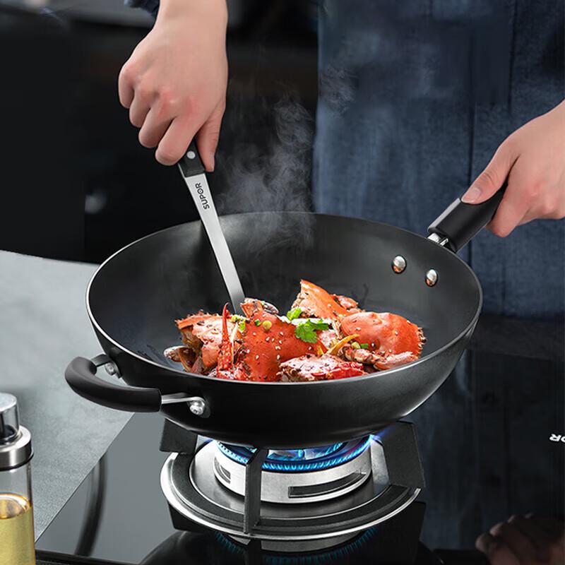 SUPOR 34cm True Rust-Resistant Cast Iron Stir-fry Pan