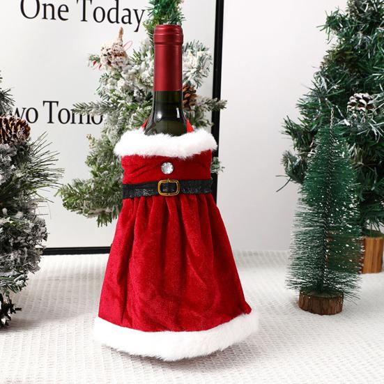 Рождественская винная бутылка, чехол, бутылка красного вина, юбка, одежда с поясом, аксессуары для вина ручной работы, праздничное украшение для дома