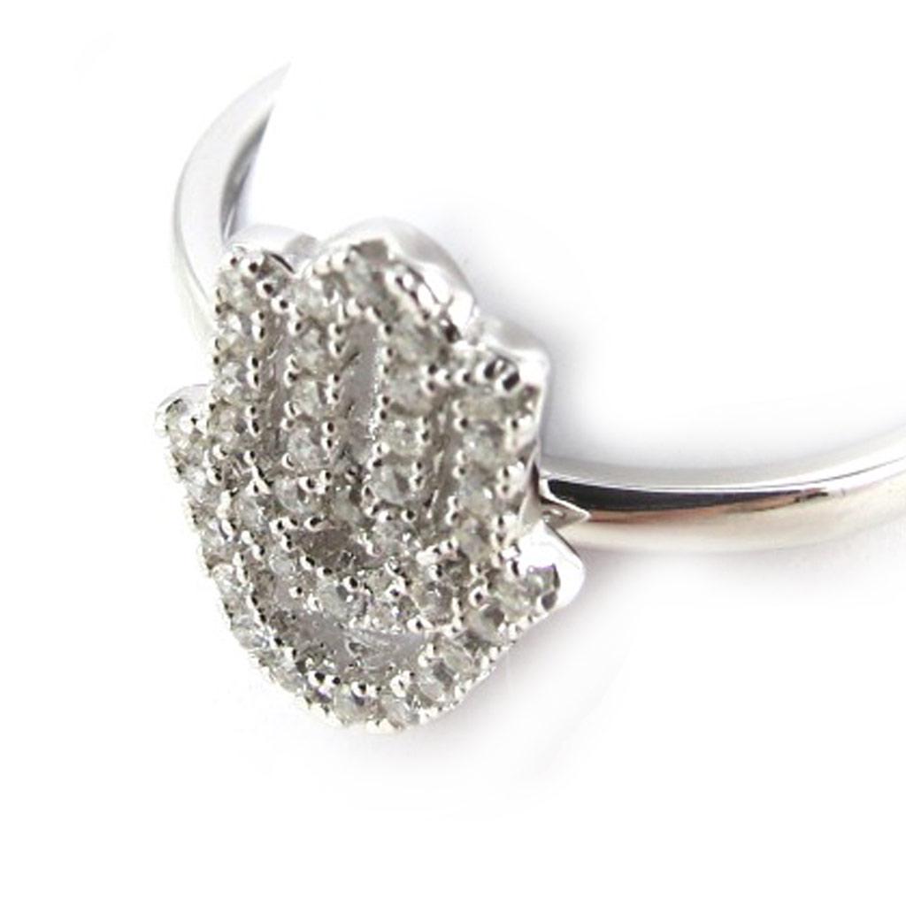 Серебряное кольцо 'Фатьма' белое