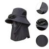 Outdoor Hat with Fan Bucket Lightweight Breathable Wide Brim Sun Protection
