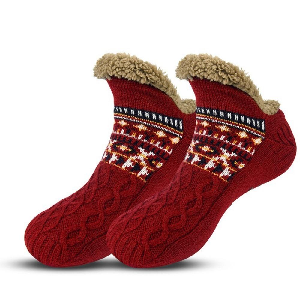 Цветные термоноски-тапочки Утолщенный дизайн Носки для сна Портативные носки для пола Домашняя одежда