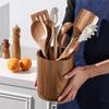 Деревянный держатель для столовых приборов из акации Деревянная полка для хранения Новый держатель для кухонной утвари Для использования на столешнице