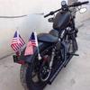 2Pcs 6" X 10" Motorcycle Flags American Flag For Harley Davidson Yamaha Honda Goldwing CB VTX CBR Chrome Stainless Steel Motorcycle Flagpole Mount