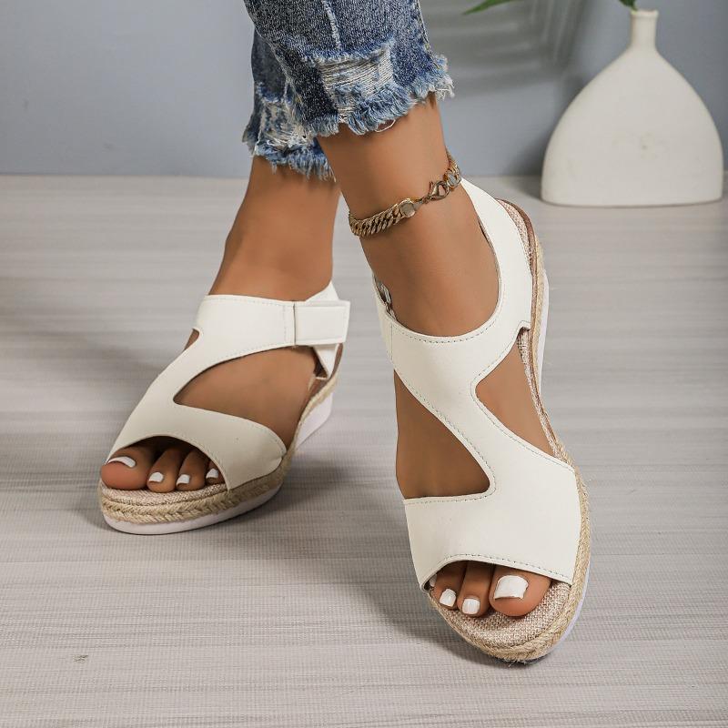 Новые модные женские повседневные босоножки на танкетке, удобные, с открытым носком, блестящие, золотистого цвета, женские летние босоножки на высоком каблуке Sandalias De Mujer