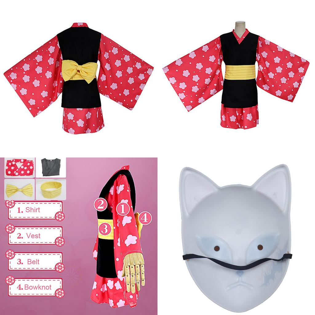 Истребитель демонов Kimetsu No Yaiba Макомо Косплей Костюм Женский Костюм Кимоно Халаты