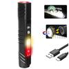 Emergency Light with Red Light Strobe- High-Power Magnetic Torch, Dual Interface, Zoom Waterproof Lantern for Work Emergencies