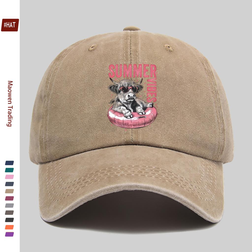 pc Baseball Cap with Vivid Image Print of Glasses And Cow Lively And Vivid Design Sun Hat Comfortable And Lightweight Trucker D