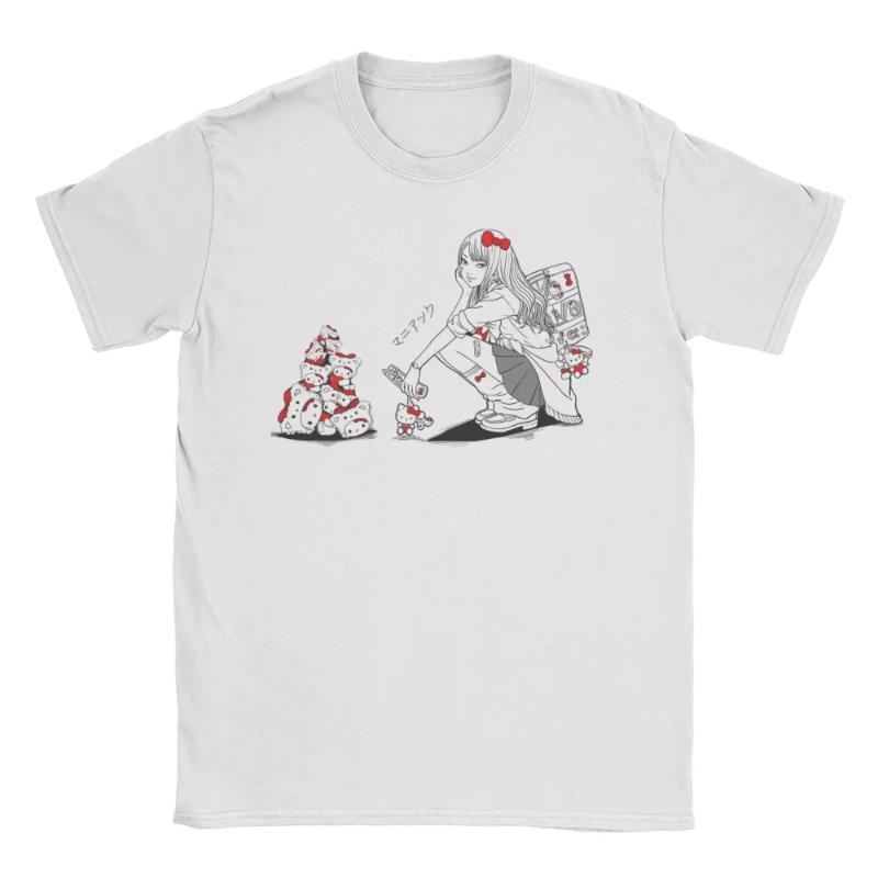 Junji-Itos Tomie X Hello Kitty Merch Unisex T Shirt Cotton Tee Graphic Printing Horror Tops T-shirt Oversized Y2k Men Women TEES