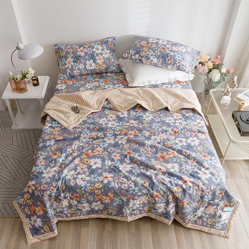 Svetanya Cartoon Pastoral Summer Air Conditioning Quilt Stitching Throws Blanket Cotton Twin Queen Size (no Pillowcase)