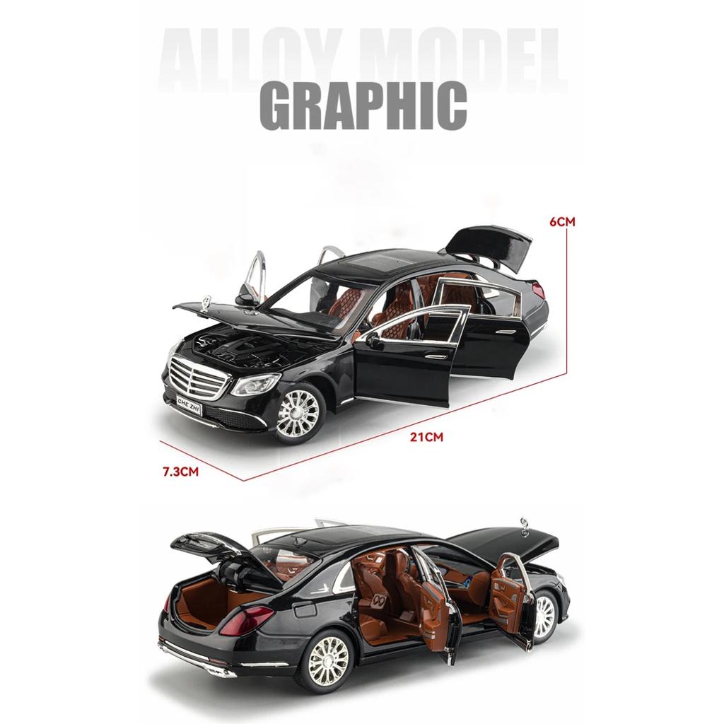 1/24 BENZ E300L E-Class Starlight Headliner Alloy Модель автомобиля из литого металла Игрушечные машинки Звук Свет Коллекция для детей Подарки