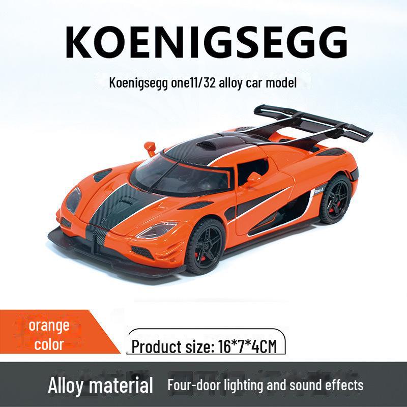 Синао 1:32 Модель спортивного автомобиля Koenigsegg - распашная дверь, звук и свет, инерционный механизм, игрушка из сплава
