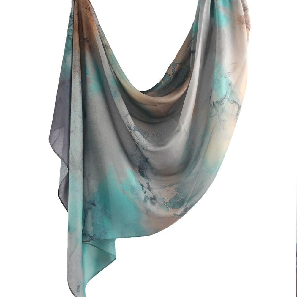 Soft Breathable Shawl Watercolor Series Long Wraps Fashion Indah Shawl Women