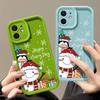 Чехол Merry Christmas Snowman Print для iPhone 16 Pro Max 15 14 13 Pro 12 11 XR XS 8 7 с рисунком пингвина, мягкий противоударный защитный бампер из ТПУ