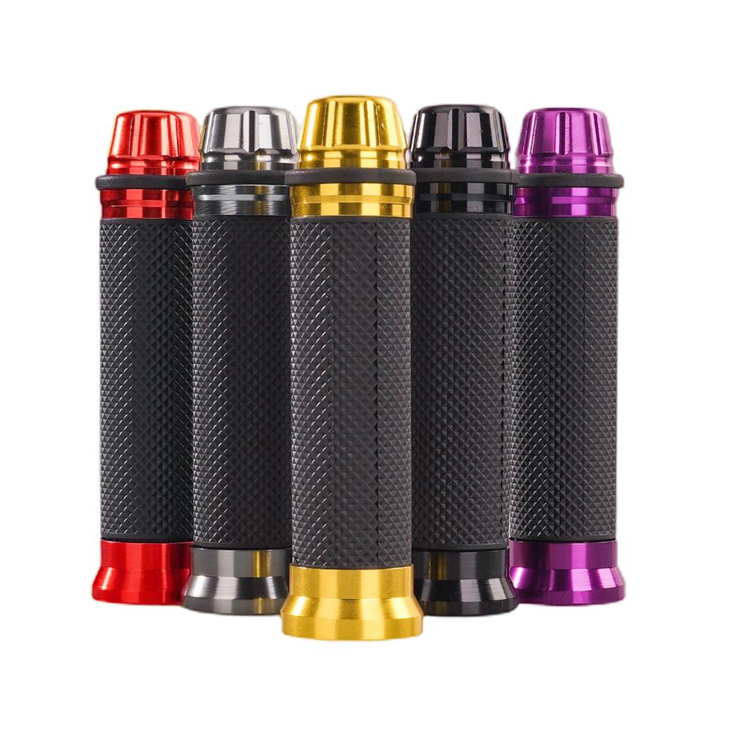Motorcycle Handlebar Grips Cylindrical Rubber Double-Color Aluminum End Caps Arrow Personalized Modification Accessories