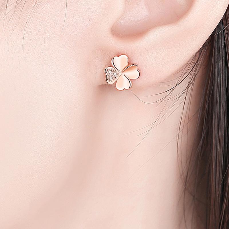 925 Silver Stud Earrings with 5A Zircon for Women Party Wedding Engagement Jewelry Gift