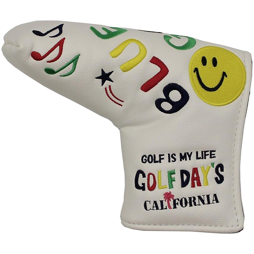 New Model BLUE TEE GOLF California Smile & Cart Blade Putter Cover (White)