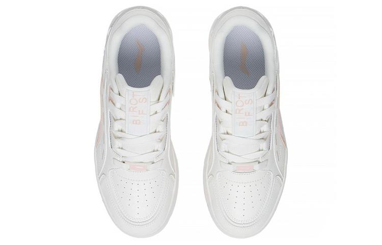 Li Ning Lightweight Abrasion Resistant Low top Skateboard Shoes Women's Mist White AGCS248-1