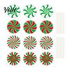 Weather Resistant Christmas Lawn Art 12Pcs Candy Yard Stakes, Hollow Board Garden Decor with Metal Spikes, Easy Install Signs Red White Green Outdoor
