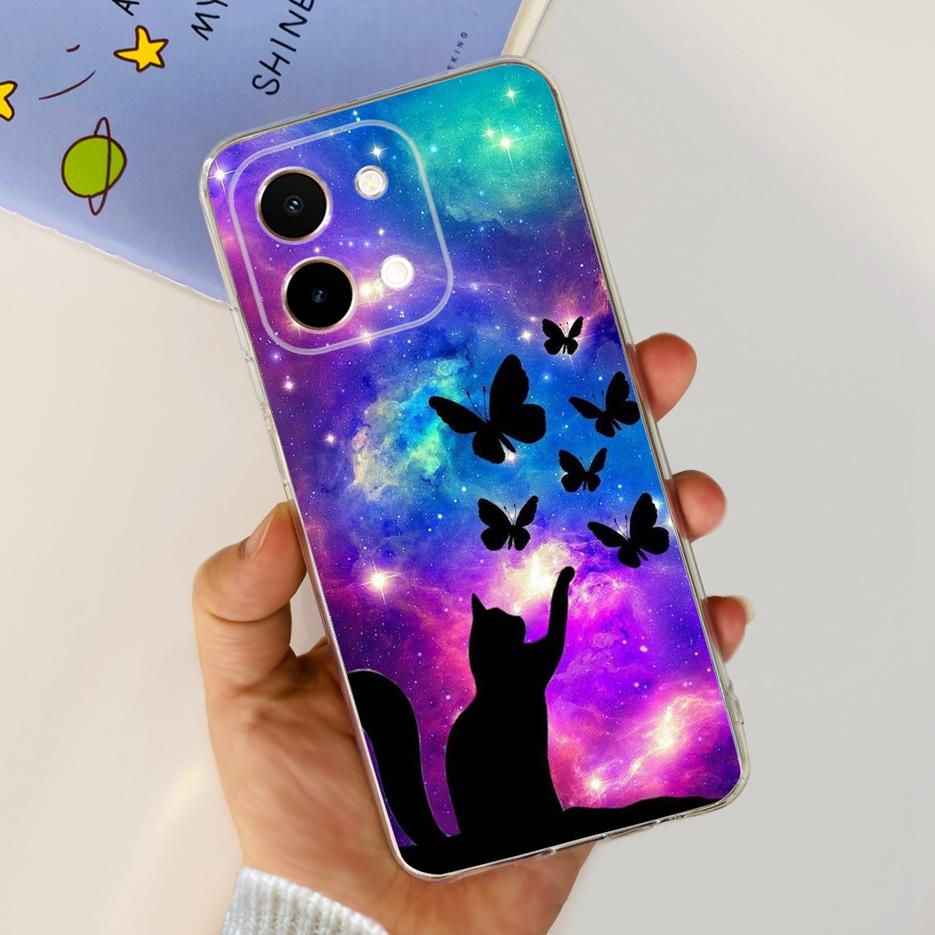 Для Vivo Y28 4G Чехол V2352 Милый Кот Панда Расписная Крышка Мягкий Силиконовый Чехол для Телефона Для Vivo Y28 Y 28 VivoY28 4G Funda 6.68'' Coque
